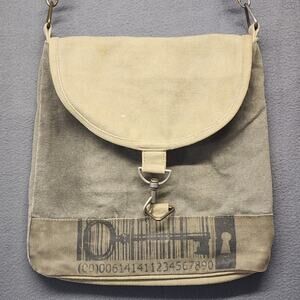 Mona B Crossbody Bag Canvas Suede Key Graphic Eco Purse